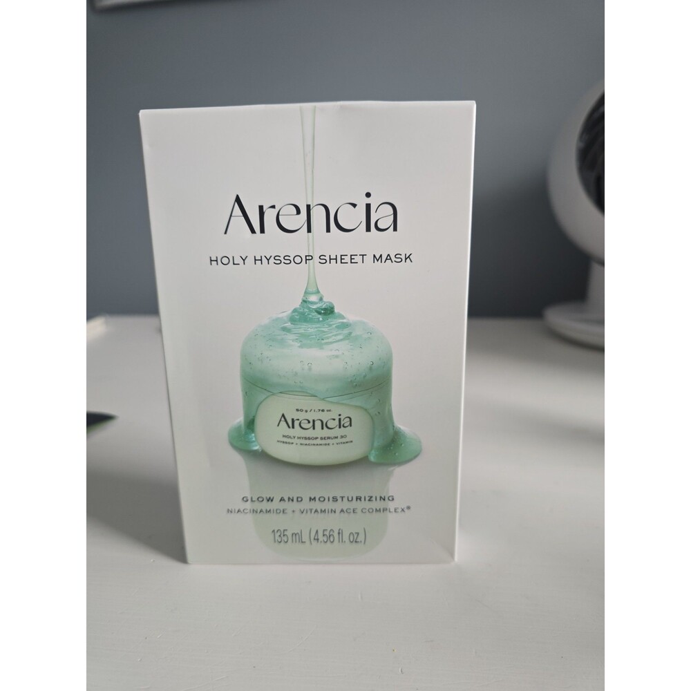 Arencia Holy Hyssop Sheet Masks  Glow and Moisturizing Niacinamide Vitamin ACE